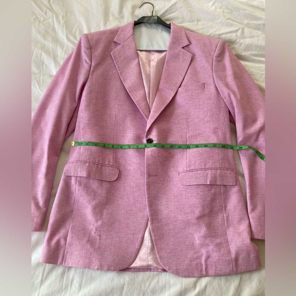 Men Linen Suit, 2 Piece - Pink - Picture 14 of 14